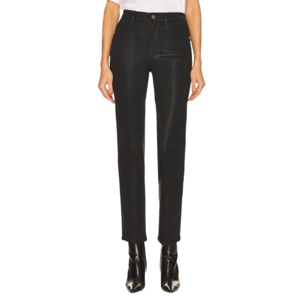 FRAME denim Le Sylvie Slender Straight coated Classic Black Jeans